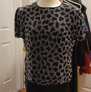 Black and white beaded shirt